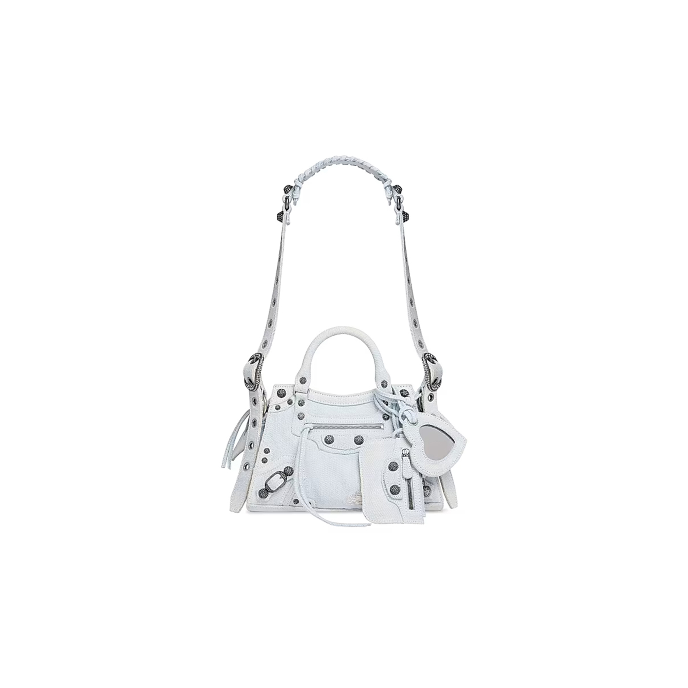 BALENCIAGA SMALL NEO CAGOLE CITY IN DENIM LIGHT BLUE 700940210B08104 (25.9*17.8*11.4cm)
